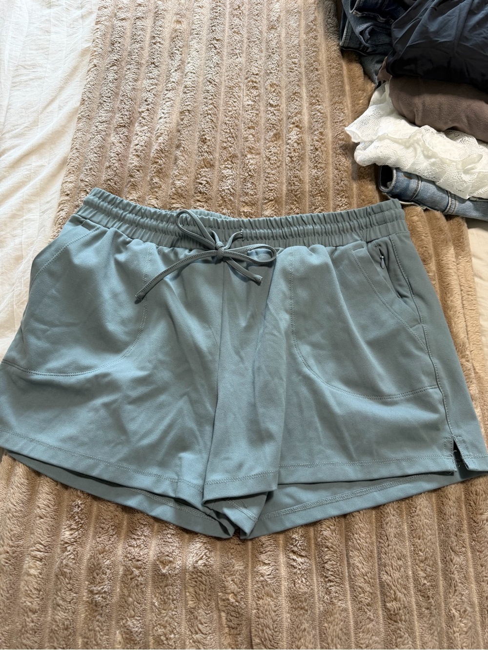 Women's Drawstring Active Shorts - Dusty Blue